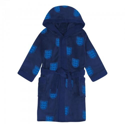 England Mens Crest Fleece All-Over Print Dressing Gown
