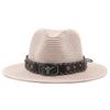 European and American retro literary hats cow head decoration western denim straw hat casual jazz hat men's and women's curved hats
