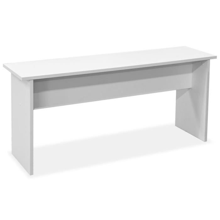 VidaXL Table de salle à manger et bancs 3 pcs Aggloméré Blanc