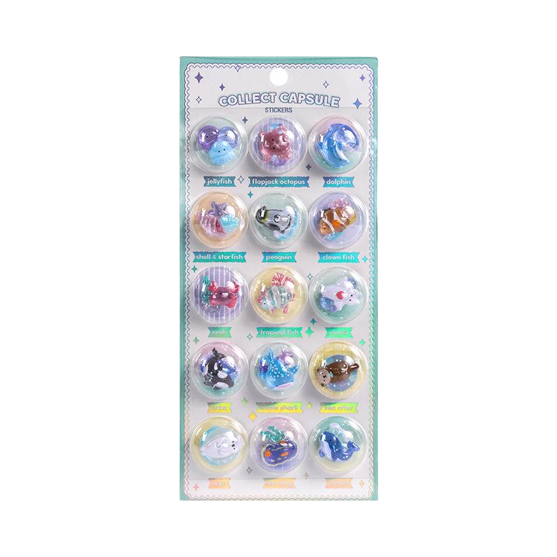 Popular 3D Animal Cartoon Crystal Stickers for Kids' Phone Cases
