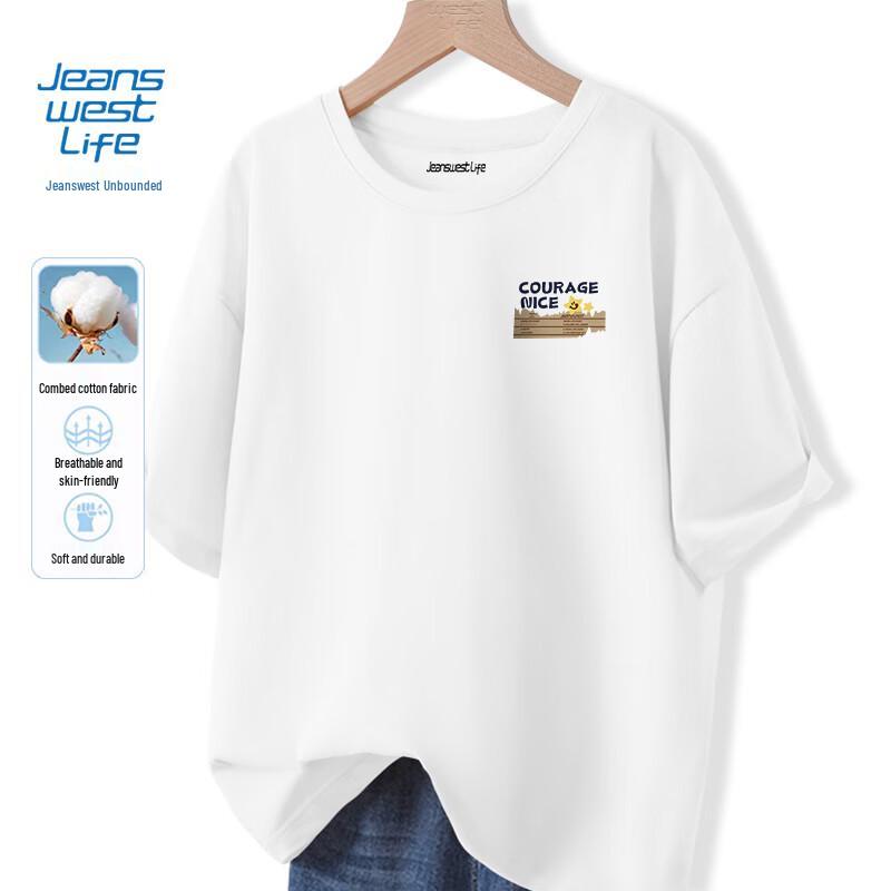 Мужская хлопковая футболка Jeanswest Life в американском ретро стиле L