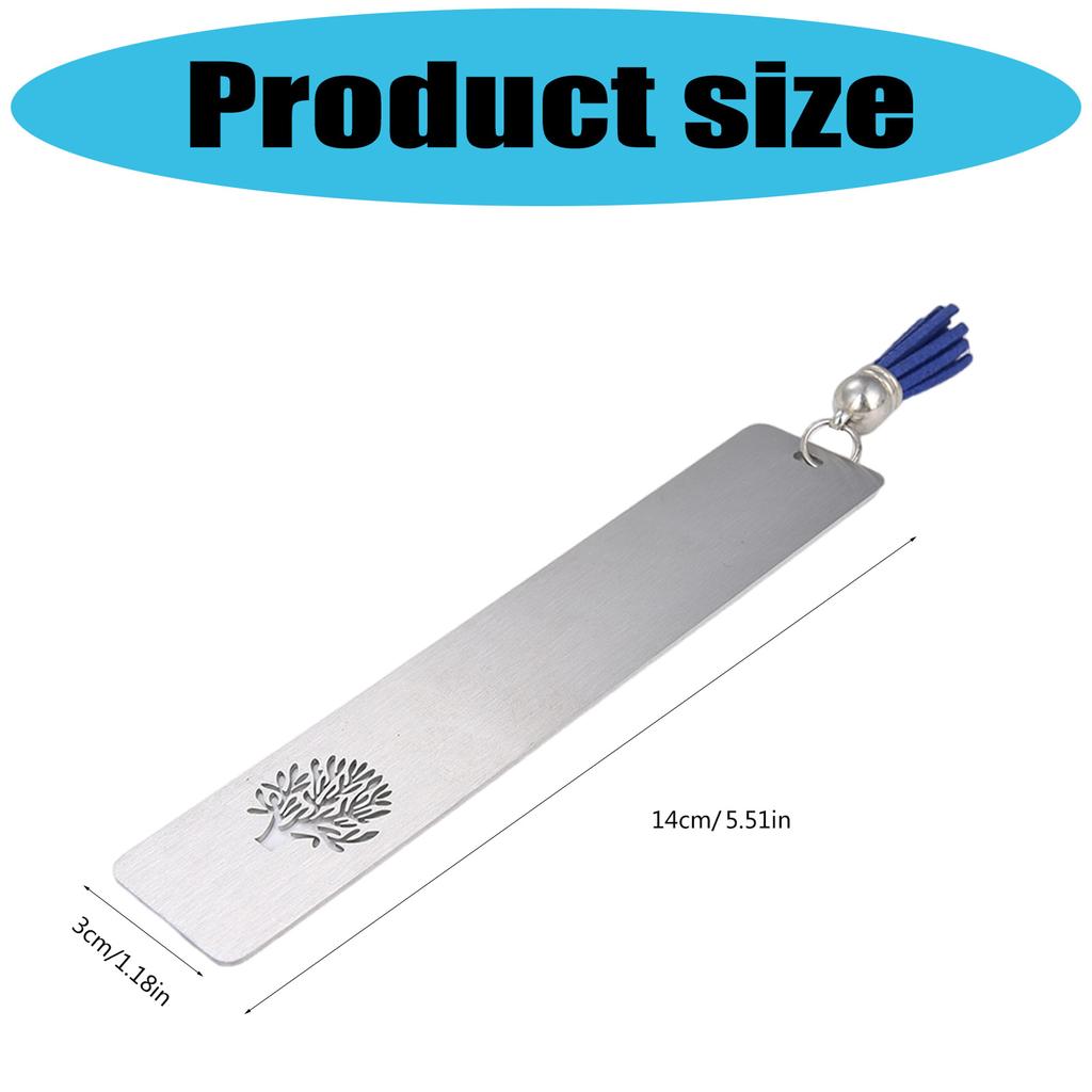 Modern Metal Book Accessory Slim Rectangle Design Leather Fringe Page Marker Decoration Reading Companion