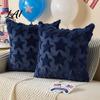 Soft Plush Cushion Cases Throw Pillow Cover Heart Embroidery Case with 3D Bowknot Jacquard Decorative Pillows for Anniversary Fluffy Couch