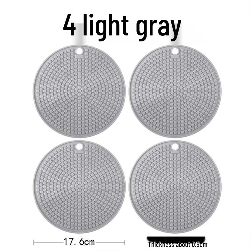 Ruhan 17.6cm Round Silicone Table Mat (4-Pack)