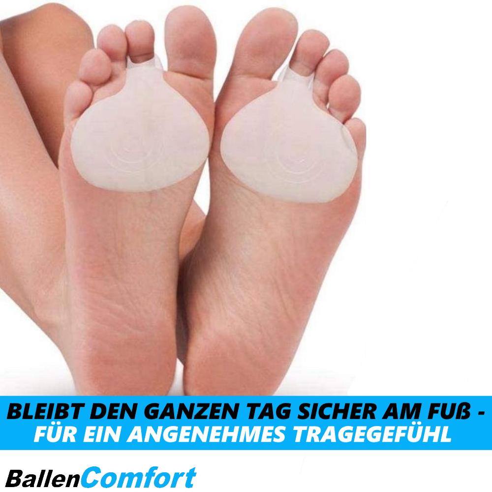 BallenComfort Vorfußpolster Fußpads Silikon Fußpolster Ballenkissen Metatarsal