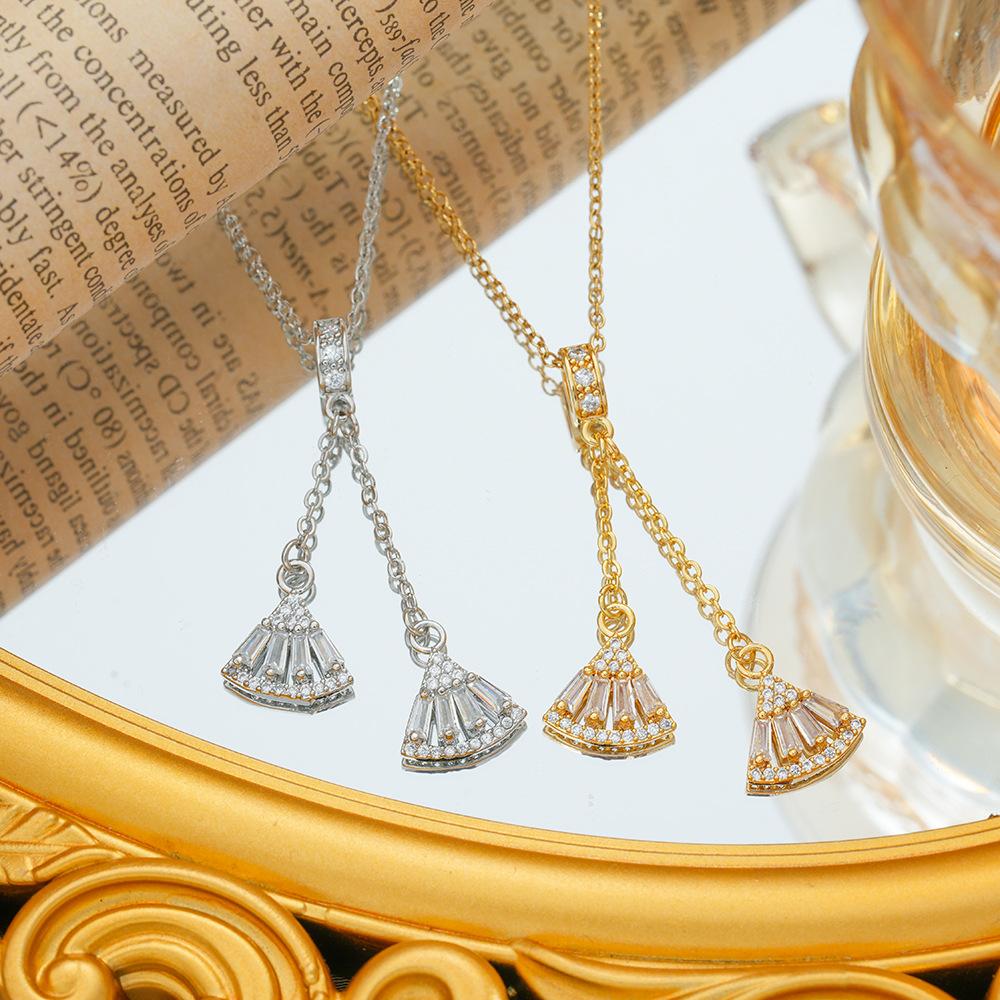 Tassel Zircon Skirt Exquisite Necklace for Women Versatile Light Luxury Collarbone Chain