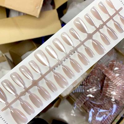 30 Stück/Los Kurze Aufdrücknägel Katzenaugen Reines Ballerina-Dekor Tragbare Falsche Nägel Vollständige Abdeckung Nagelspitzen Kunst