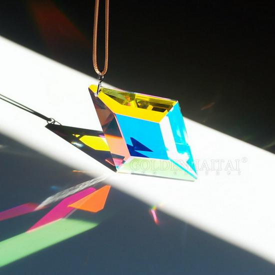 Rhombus Crystal Glass Sun Catcher Pendant Christmas Ornament