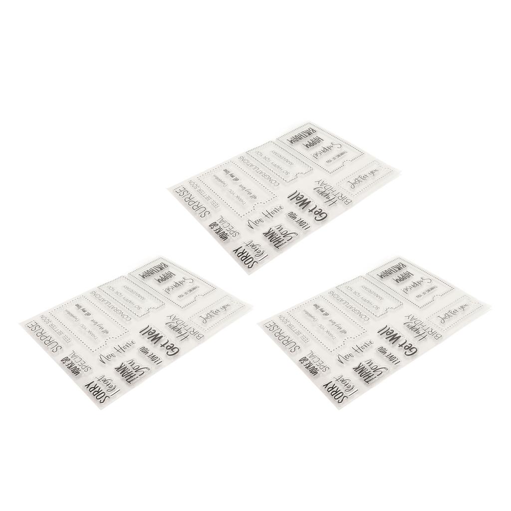 3pcs Clear Stamps  Interesting  Reusable  Material Transparent Appearance Embossing Scr