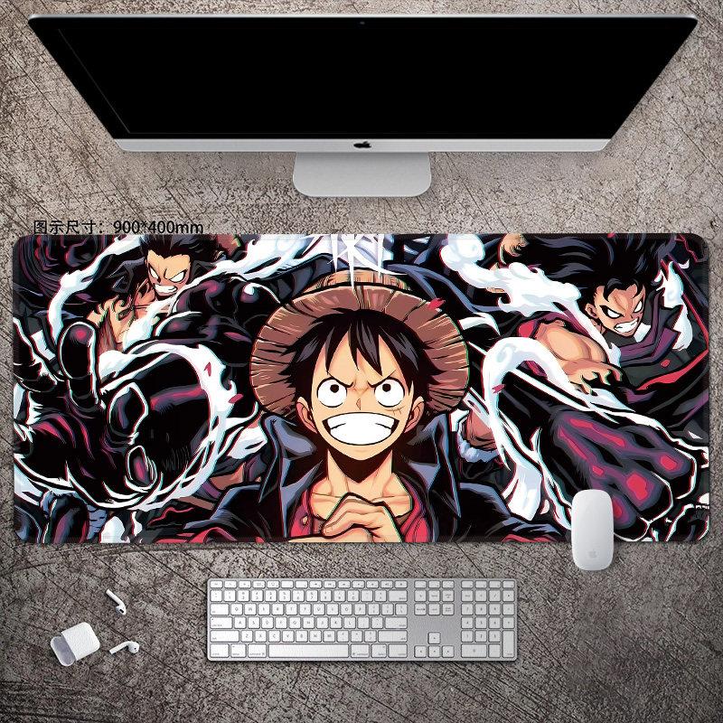 Animation Office Luffy Roronoa Zoro E-sports Gaming Table Mat ONE PIECE Leather Mouse Pad Boys Oversized Computer Keyboard Pad