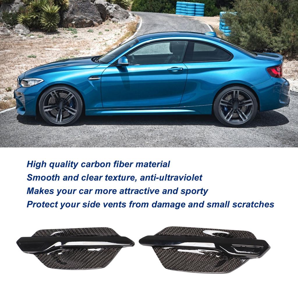 2Pcs/Set Carbon Fiber Side Marker Air Vent Cover Trim Replacement for M2 F87 2015‑2020