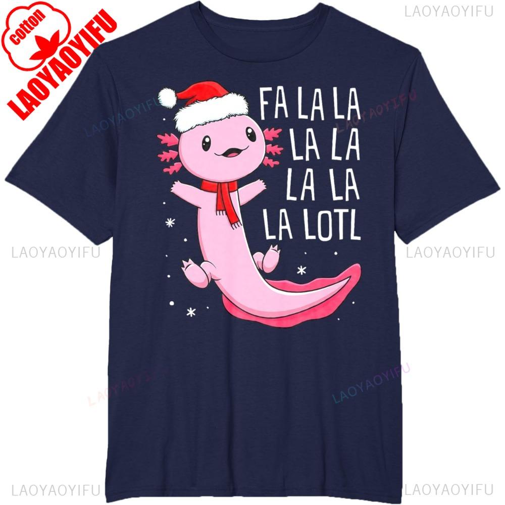 Funny Fa La La Lotl Axolotl Toddler Kids Boys Christmas Xmas T-Shirt Casual for Daily Wear and Casual Outings Men Clothing