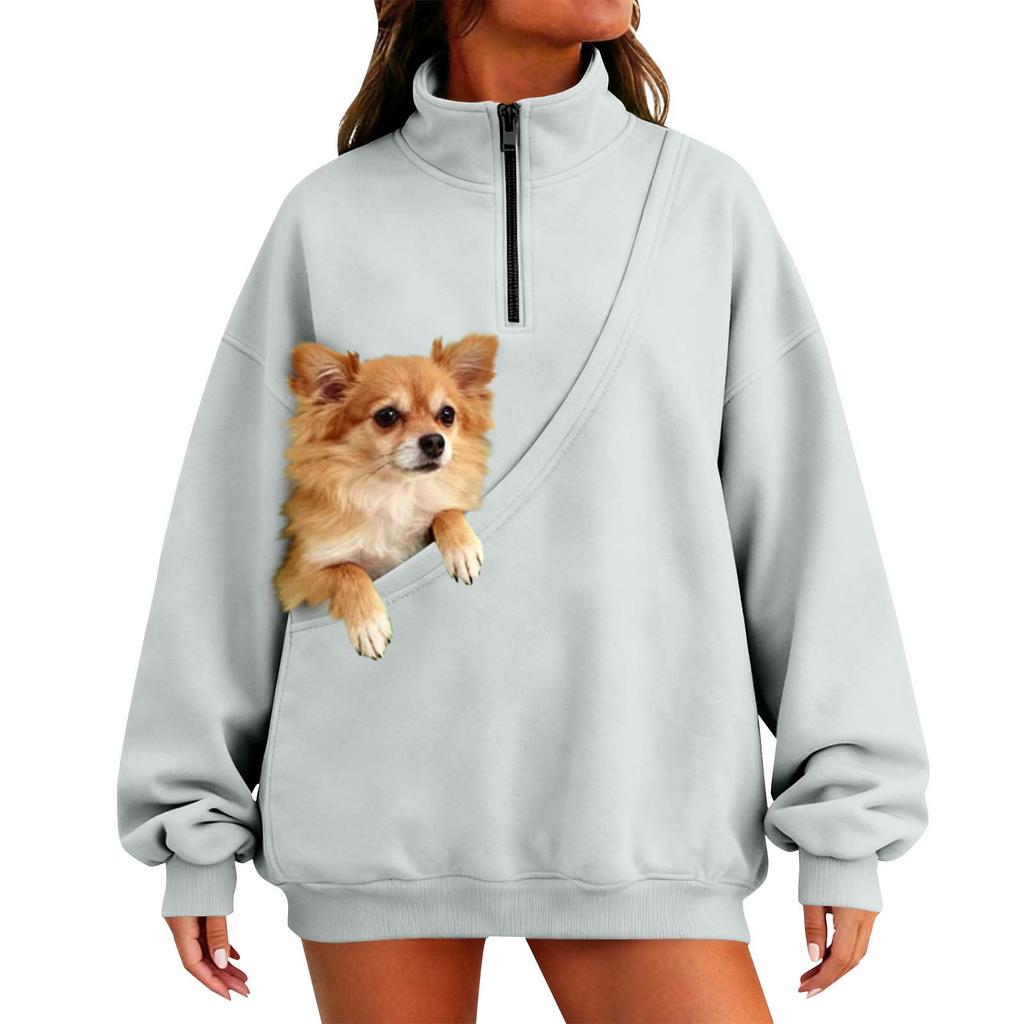 Women's Stand Collar Long Sleeve Sweatshirt Top