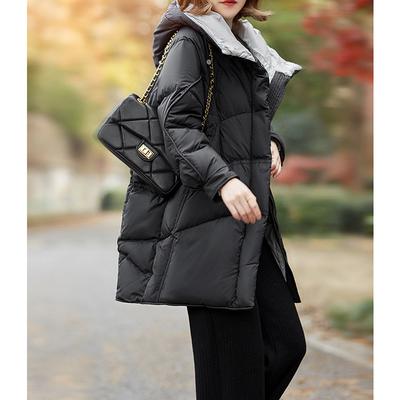 Down Jacket Women Mid Length Warm Winter Puffer Down Coat