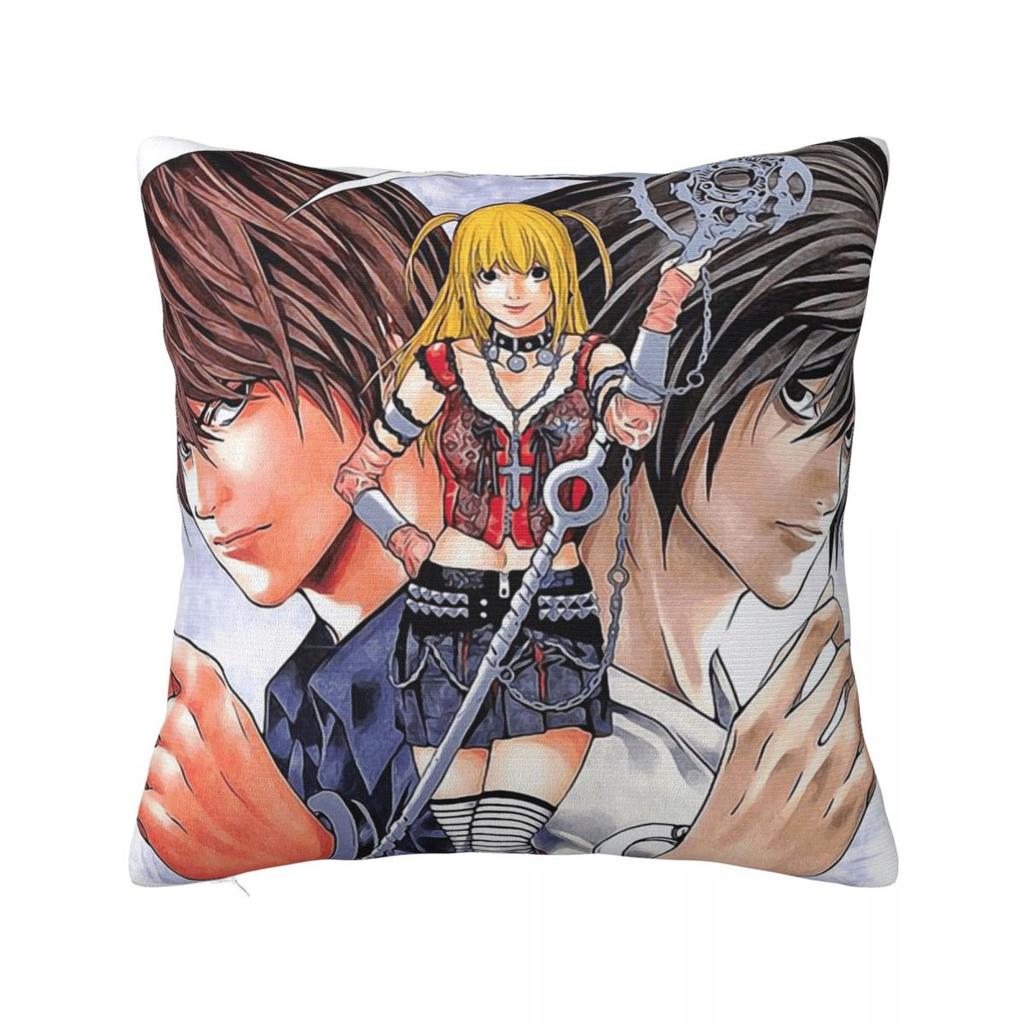 L Lawliet Death Note Kuddfodral Anime Japan Manga Kuddfodral Anpassningsbar Dragkedja Dekor Kuddfodral för Hemmet 45x45cm