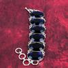 Faceted Blue Sapphire Lab-Created Jewelry, Handmade Gemstone 925 Solid Sterling Silver Jewelry, New Jewelry Adjustable Chain Bracelet For Wedding Gift