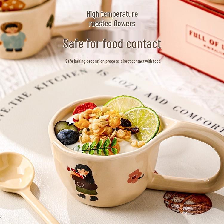 Ceramic Mug: Cute Couple & Family Breakfast Cup for Home or Office
