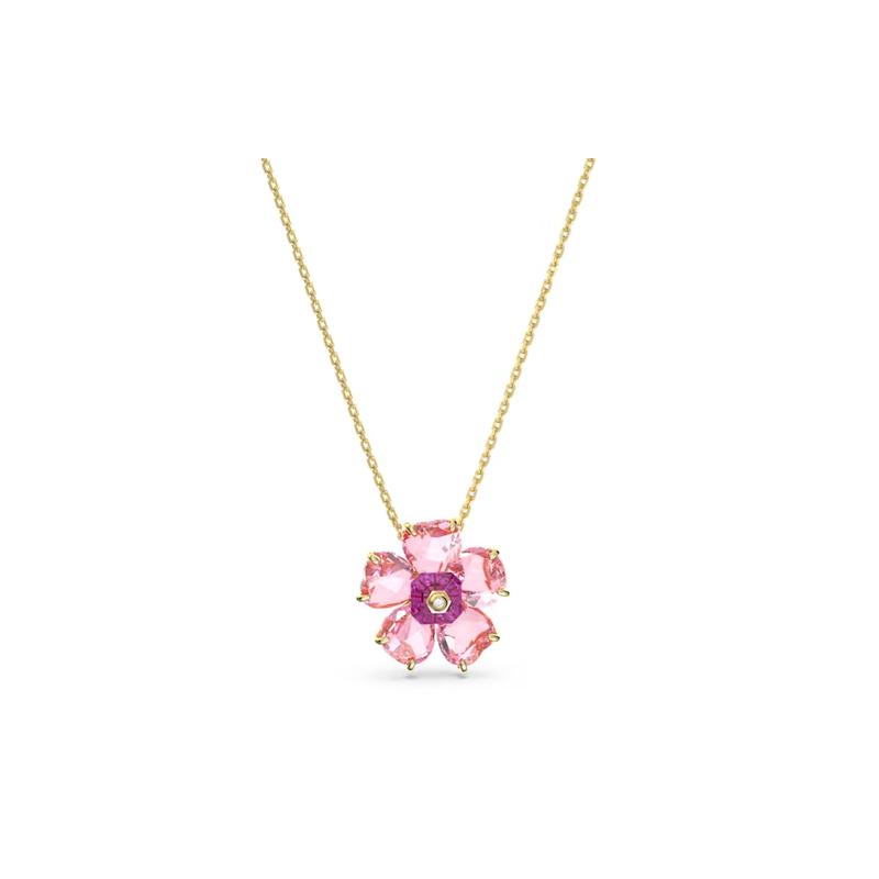 Swarovski Idyllia flower fashionable and versatile gold-plated necklace for women 5650569 золотой
