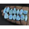 238Cts. Natural Larimar Pectolite Mix Cabochon Loose Gemstone 13 Pcs Lot C-847