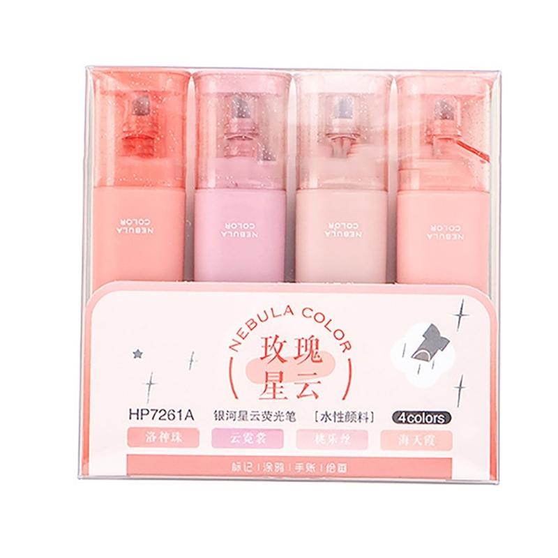 

4Pcs Glitter Highlighters Pen Inclined Tip Highlighters for Color Coding Scrapbooking Drawing Calendar Journal Notebook
