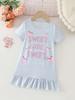Sweet Girls Everyday Dress, Light Blue Summer Casual Short Sleeve Toddler To Kids 2-8 Years Comfortable and Soft