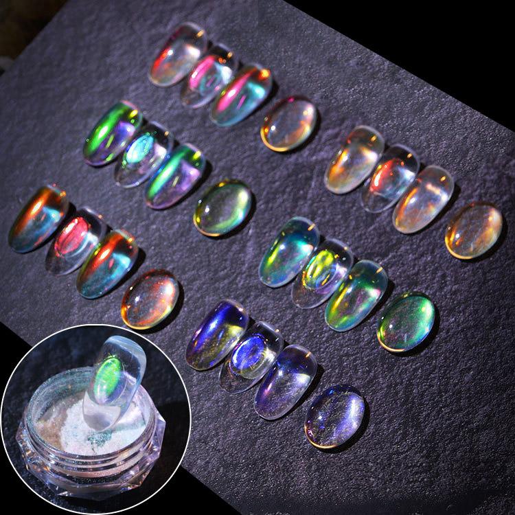 

1 шт. ледяная мускулатура, многоцветное голографическое блестящее зеркало, неоновые порошки Авроры, пыль-хамелеон, дизайн ногтей, хромированный пигмент, пудра для окунания, украшение 1PC