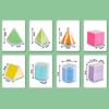 8 Pieces Geometric Solids Learning Toy Portable Math Manipulatives 3D Shapes & 2D Folding Nets for