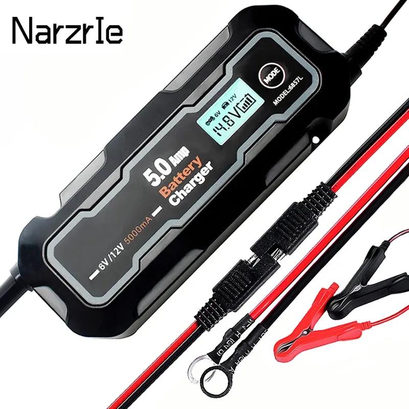 5000mA Full Automatic Car Motorcycle Battery Charger 6V/12V Smart LCD Display Maintainer Battery-Charger for Auto RV ATV Boat EU Plug