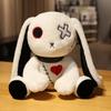 Dark Cartoon Style Reborn Rabbit Plush Pillow - Halloween/Birthday Gift Toy