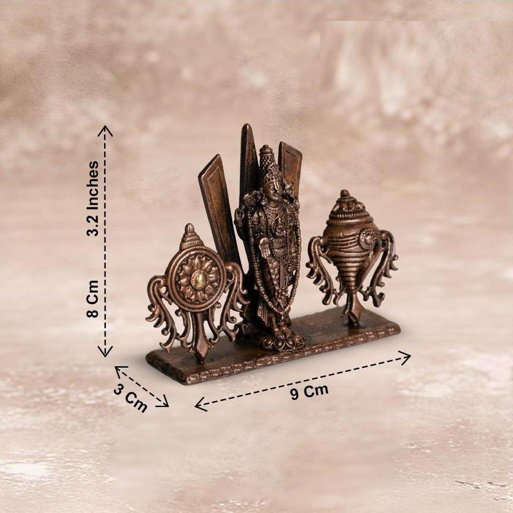 Pure Copper Tirupati Venkateswara |  Handmade Idol for Puja | South Indian Temple Decor |