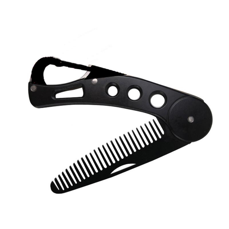 Stainless Steel Folding Comb Men Beard Styling Combs Anti Static Portable Mustache Comb Multifunctional Hairdressing Tools