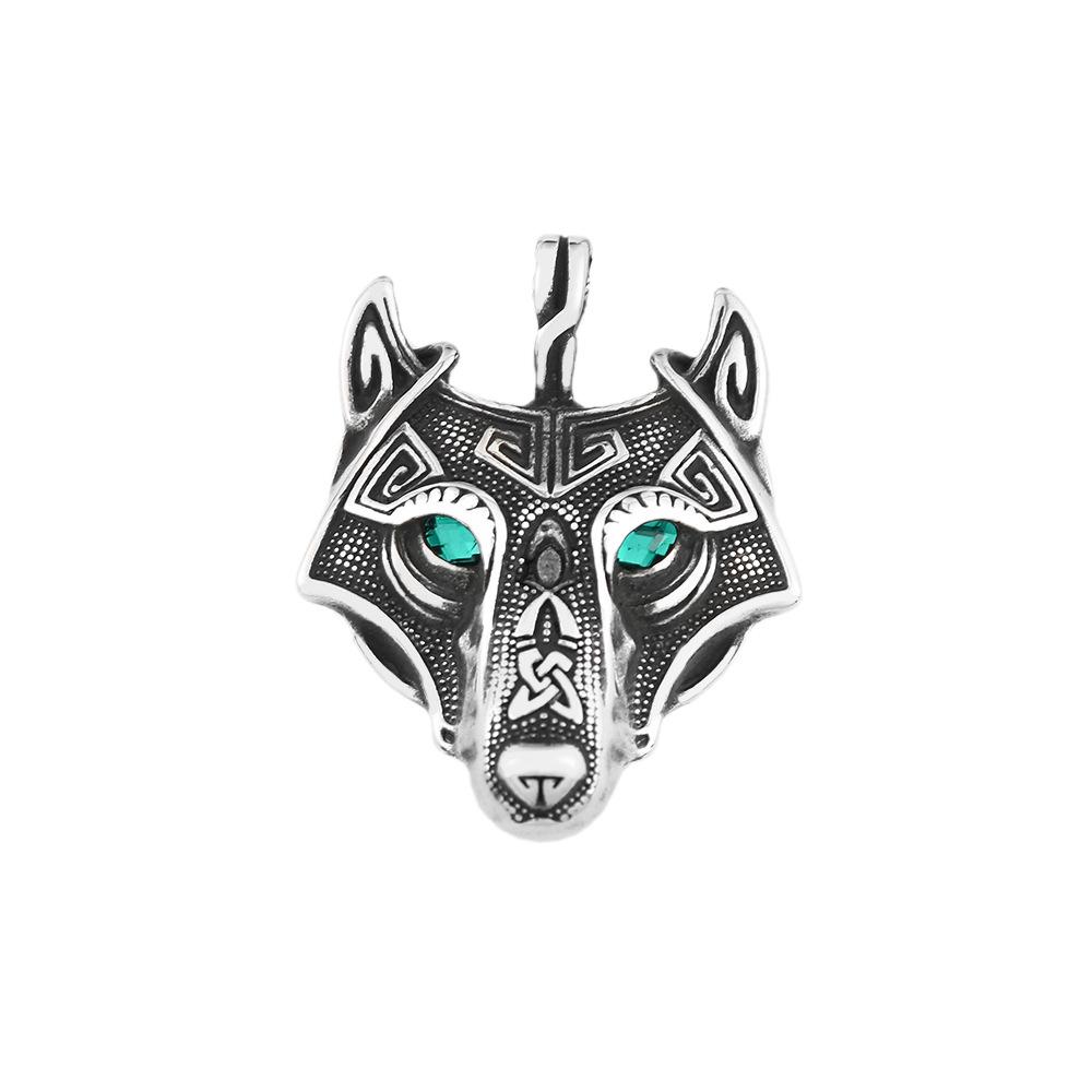 Stainless Steel Celtic Viking Wolf Head Necklace Pendant