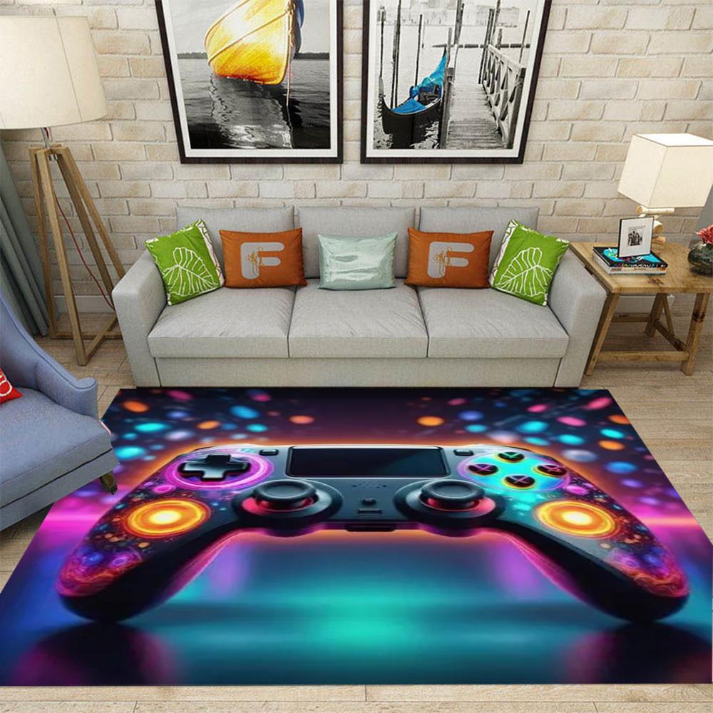 Gamer Rug Children's Room Carpet Cool Game Controller Door Mat Teens Dorm Hippie Style Mat  Home Living Room Bedroom Floor Mat