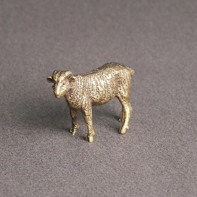 Copper Sheep Desktop Ornament Twelve Zodiac Zodiac Sheep Blessing Cultural Play Tea Pet Ornament Craft Old Bronze Ware New Decor