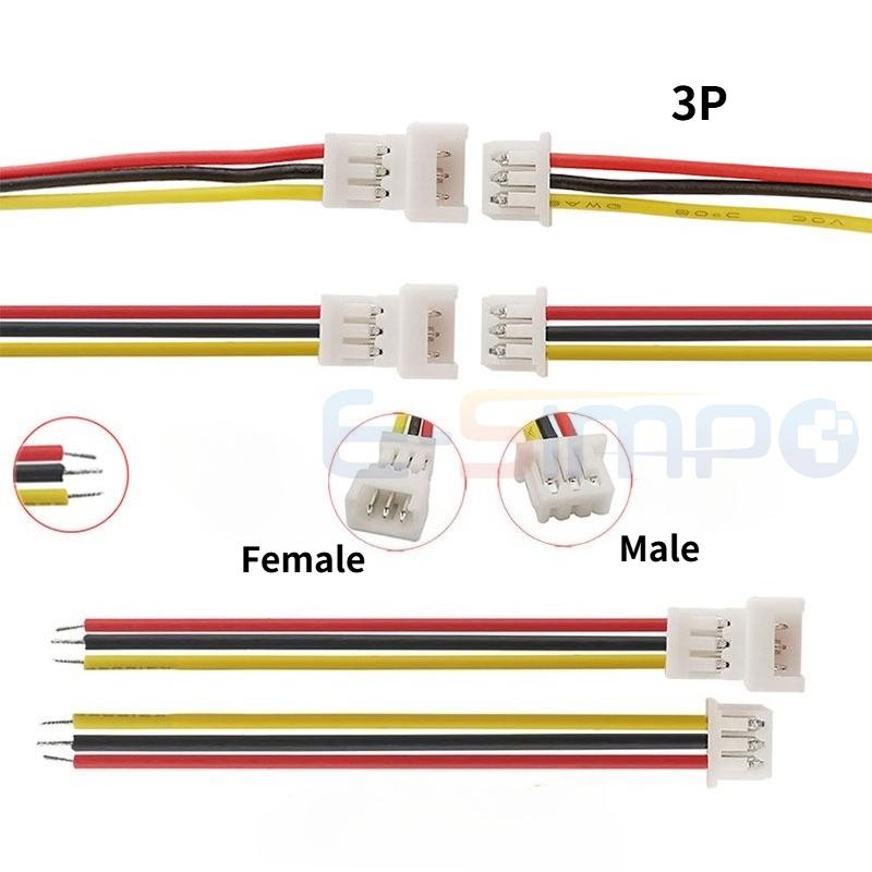 5/10Pairs Mini 1.25mm Connector Pitch 1.25mm Male Plug Female Jack Socket 2P 3P 4P 5P 6P Connectors with Wire Cable 100MM