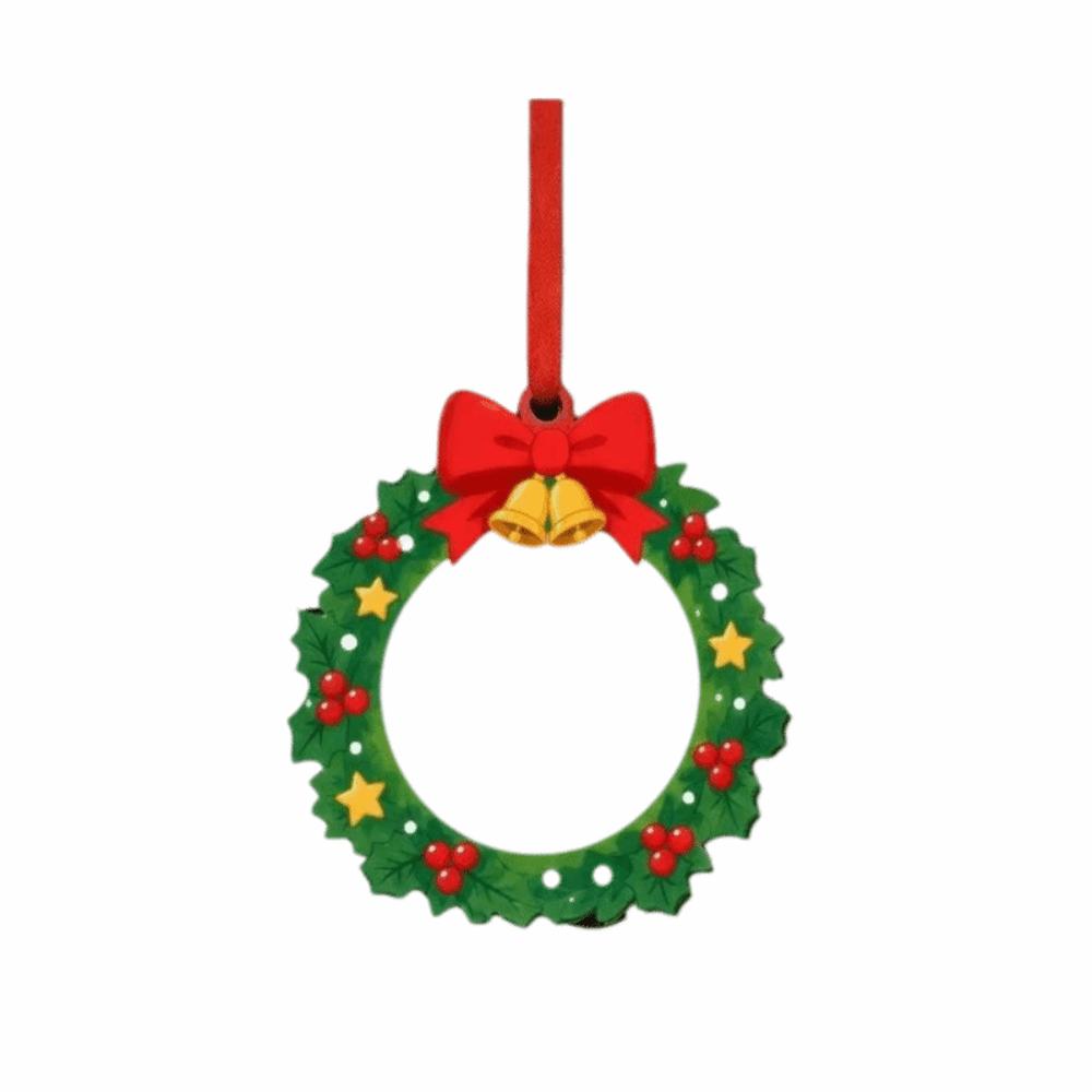 DIY Craft Pendant Hanging Picture Frame Ornaments Wooden Xmas Tree Hanging Decor  New Year
