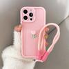 Laccetto Corda Portachiavi con Fiore di Tulipano Carino 3D Custodia per Telefono Per iPhone 17 16 15 14 13 12 11 Pro Max 16E X XS XR 7 8 Plus Copertura Morbida in Silicone