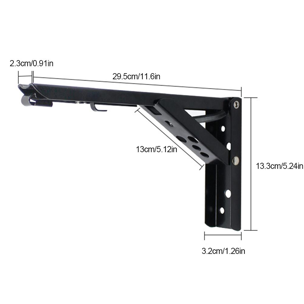 8/10/12/14Inch Triangle Folding Angle Bracket Adjustable Wall Mounted Shelf Brackets Heavy Duty Metal Collapsible Shelf Bracket