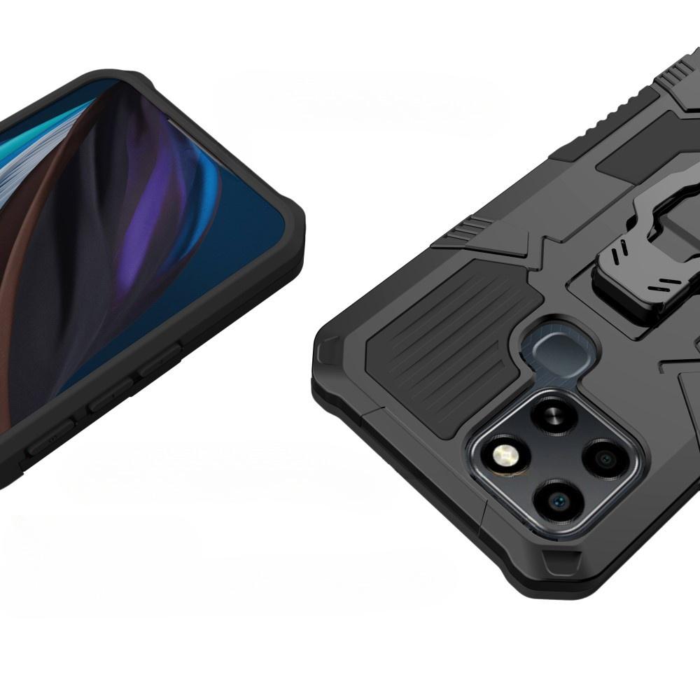Armored case for Infinix Smart 6, Hybrid KickStand Case, Black