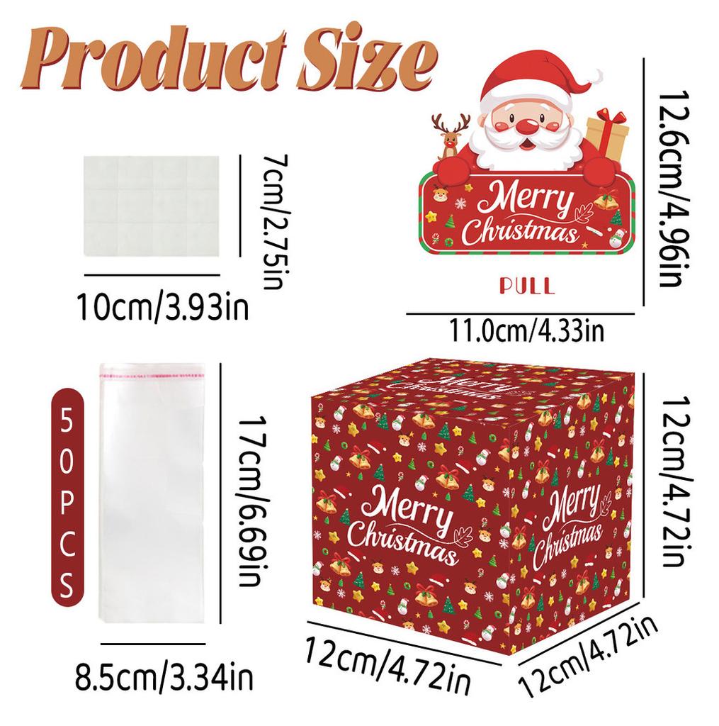Red Santa Claus Pattern Surprise Gift Box Christmas Decoration Prop Atmosphere