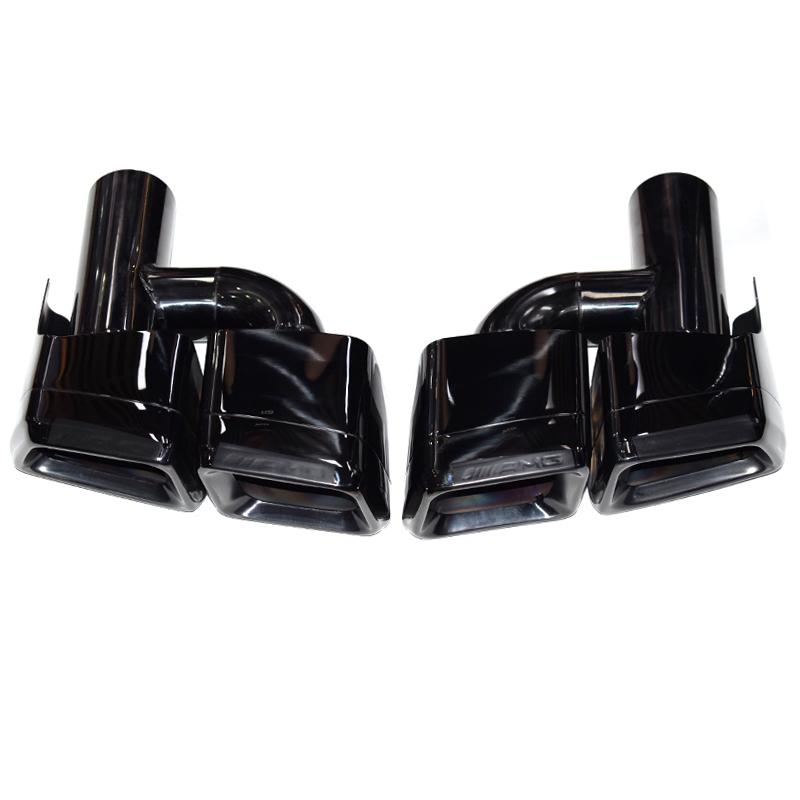1 pair For Mercedes C-Class W204 E-Class W212 CLS-Class W218 exhaust modifications C63 E63 CLS63 black square quad exhaust tips