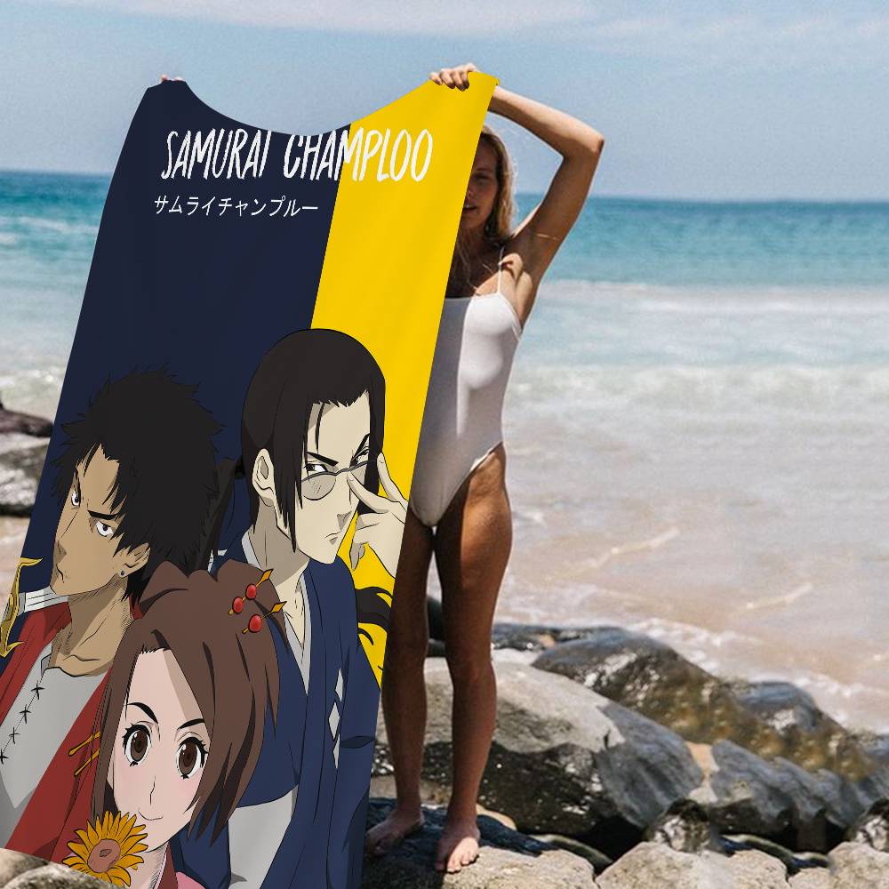 Adventure Samurai Champloo Big Microfiber Beach Towels Quick Dry Towel Sand Beach Towels Pool Towel For Travel Swim Pool Yoga