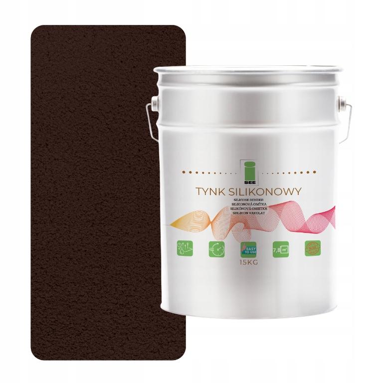 Tynk silikonowy 8017 elewacyjny wzmocniony brązowy czekoladowy 1mm 15kg