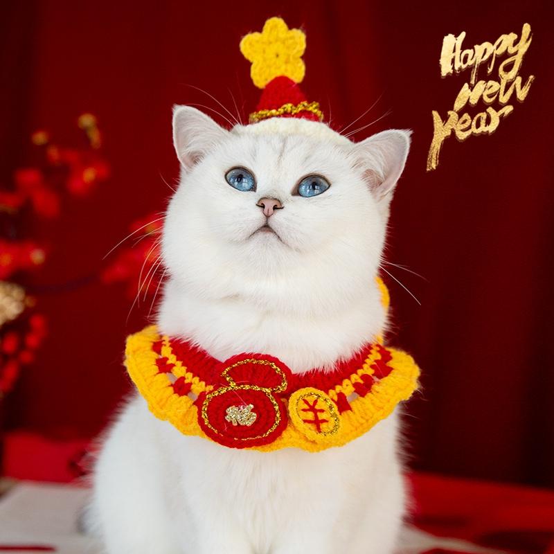 Cat Clothing Cat Costume New Year Costume for Cat Chinese New Year Cat Outfit Cute Pet Clothes Gifts Pet Decorations