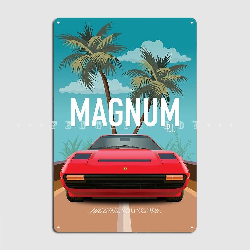 Magnums Pi TV-Serie Poster Metallschild Club Bar Wandmalerei Kino Wohnzimmer Erstellen Blechschild Poster
