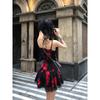 Summer 2024 French Elegant Y2k Mini Dress Beach Style Casual Slim Fit Suspender Mini Dress Korean Vintage Lace Rose Floral Dress