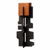 Geometric Candle Holder Freestanding Metal and Wood Modern Decorative Tabletop Decor