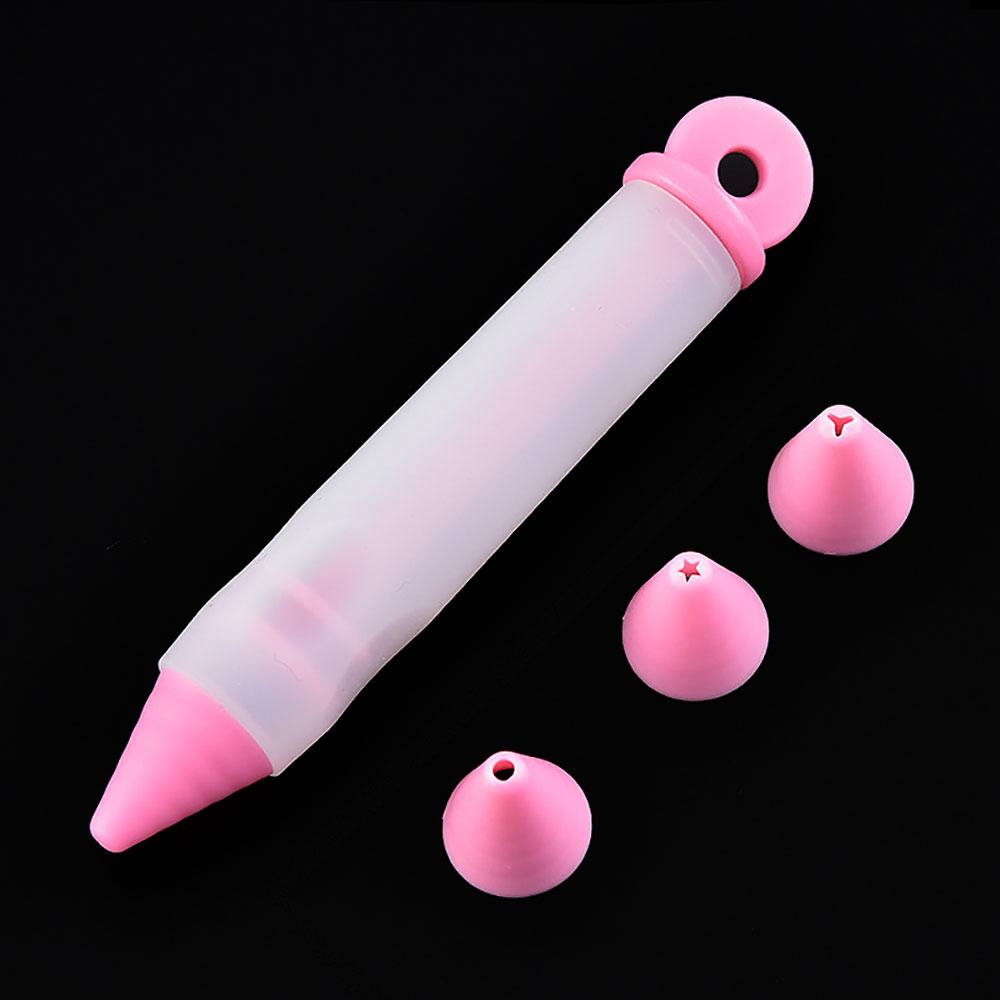 Silicone World 4 Heads Silicone Mounted Pen Chocolate Cream Mounted Mouth Dessert Decoration Writing Pen Cream Pen Baking Tools