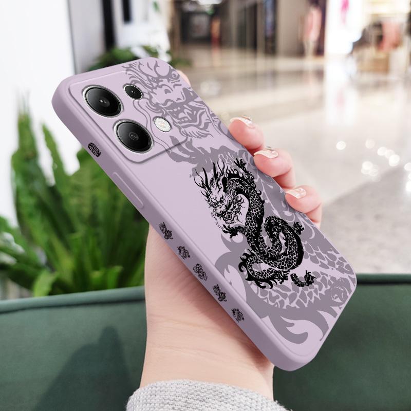 

Majestic Black Dragon Phone Case For Xiaomi Redmi Note 14 13 12 12S 11 11S 10 10S 9 9S Pro Plus 4G 5G Liquid Silicone Cover Redmi Note13 4G светло-фиолетовый