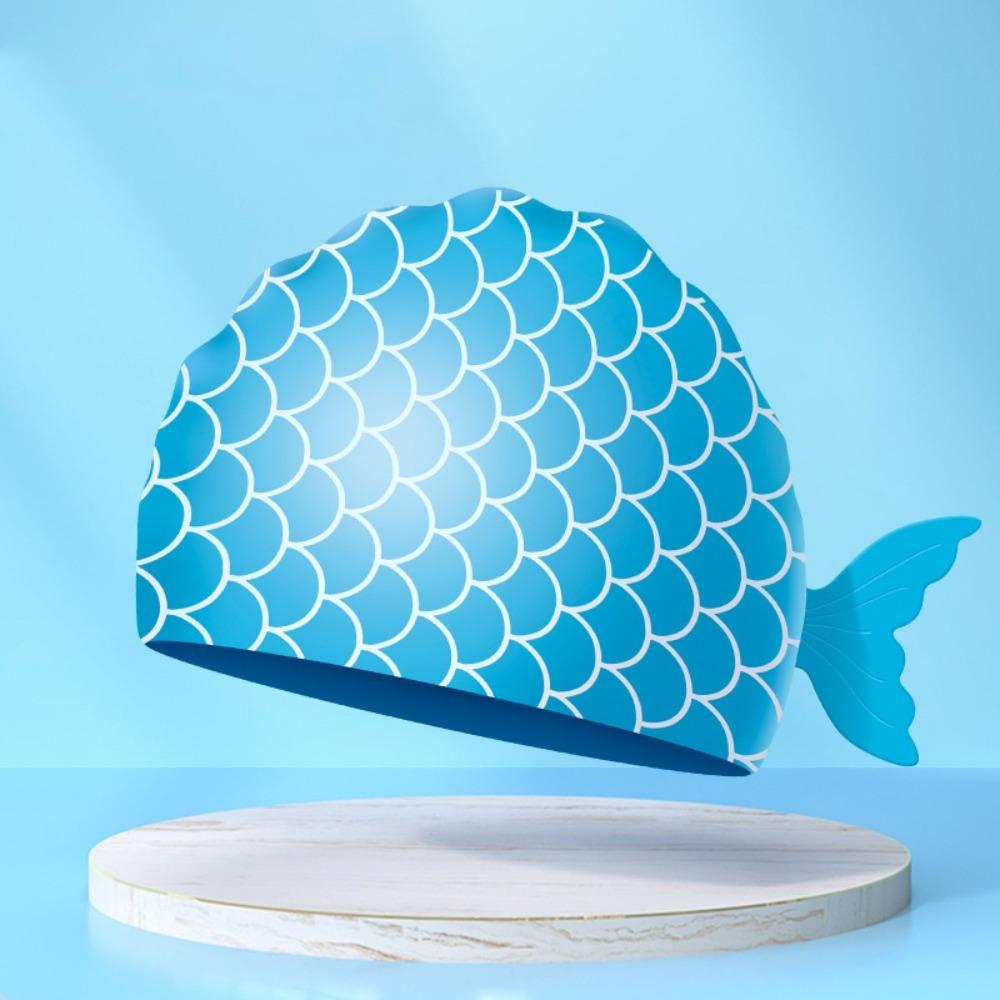 Cute Fish Silicone Swimming Caps Waterproof Kids Swim Hat Children Swim Cap Pool Accessories